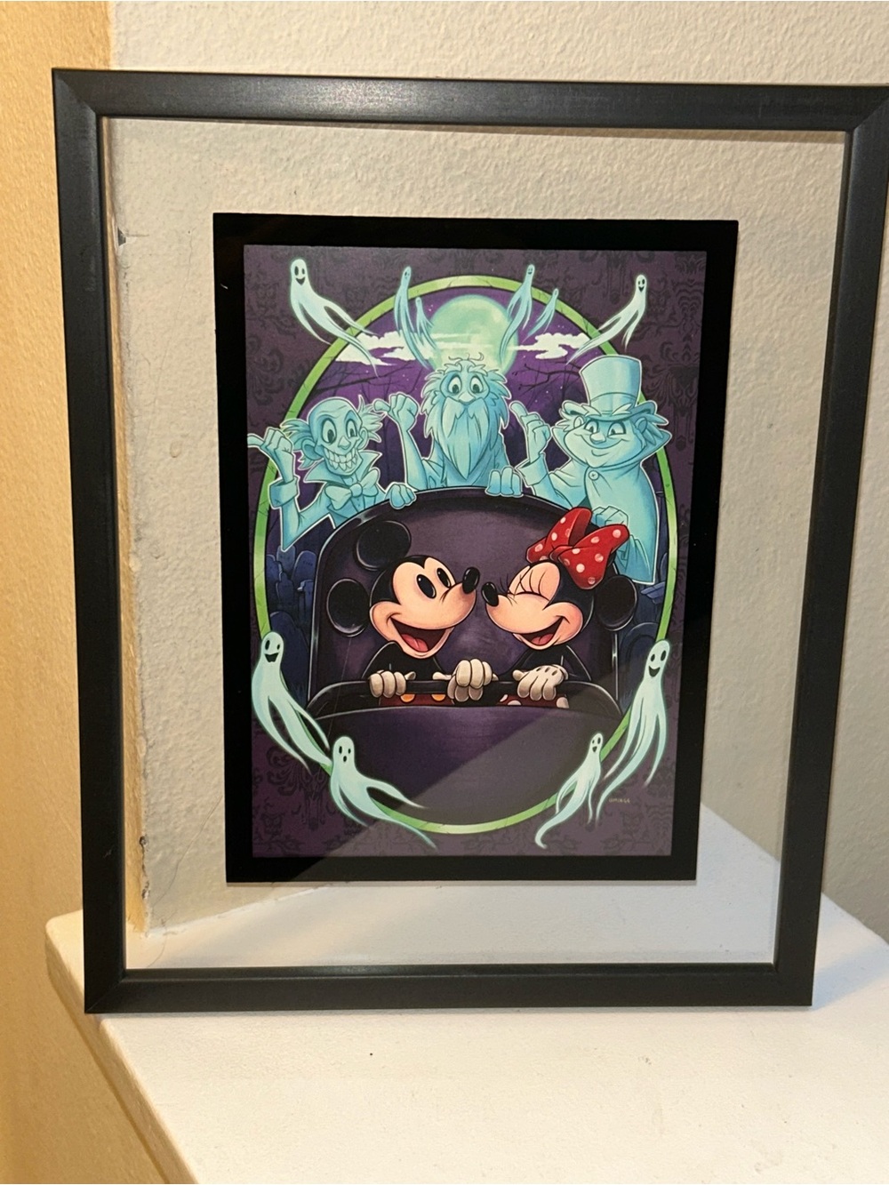 Disneyland Mickey & Minnie Haunted Mansion Framed Postcard